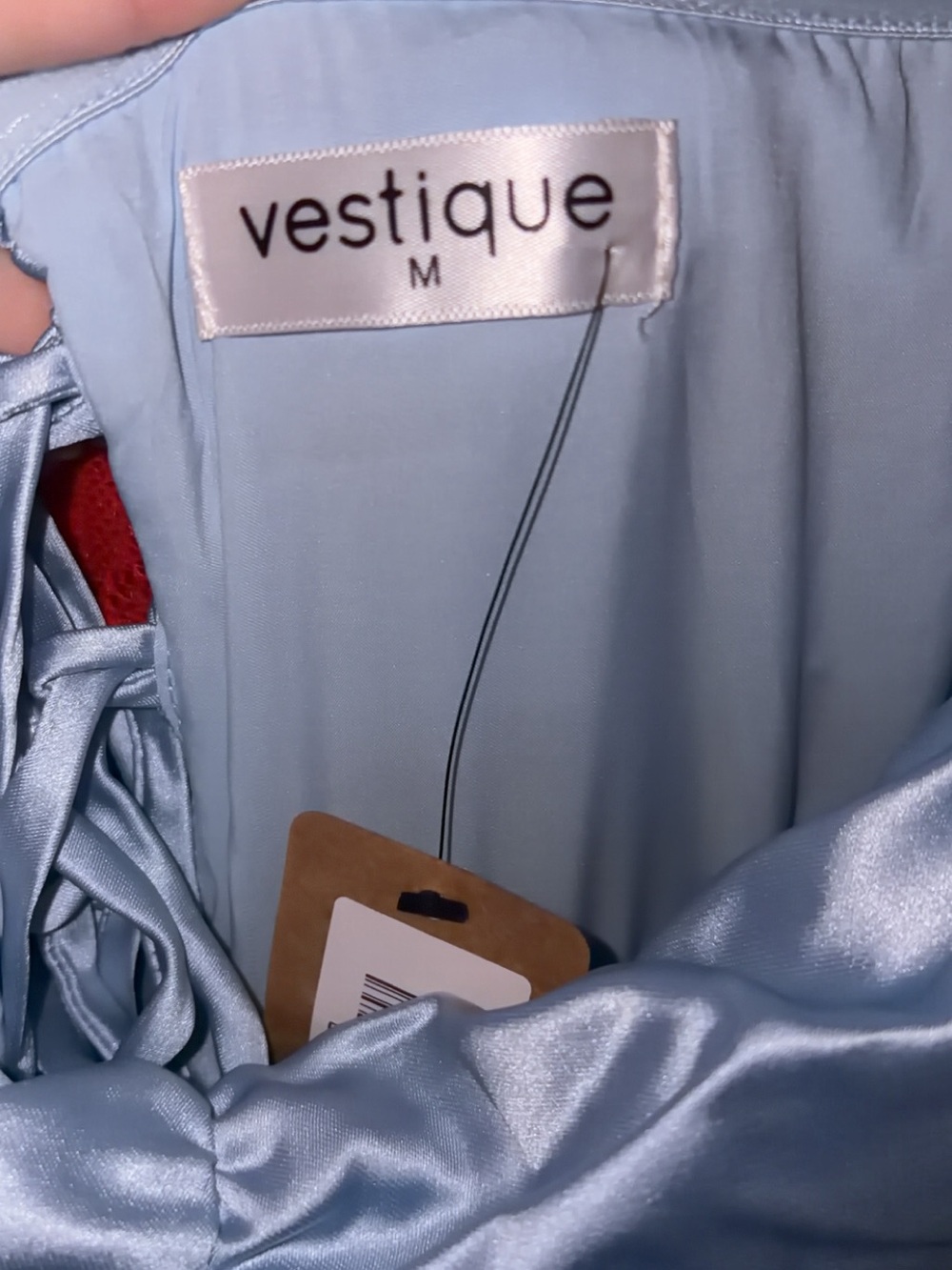 Blue Satin vestique dress